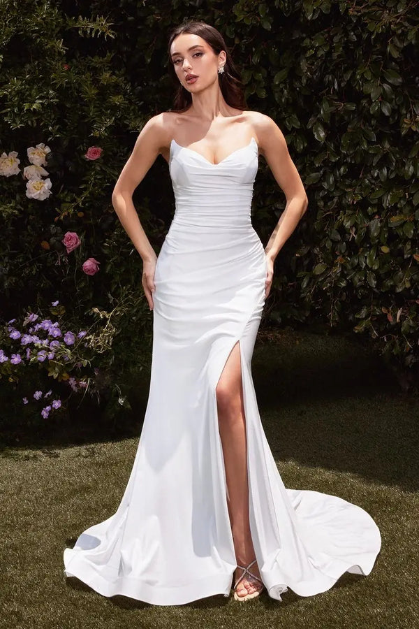 Enkel vit klänning CD791W - Joliebridal