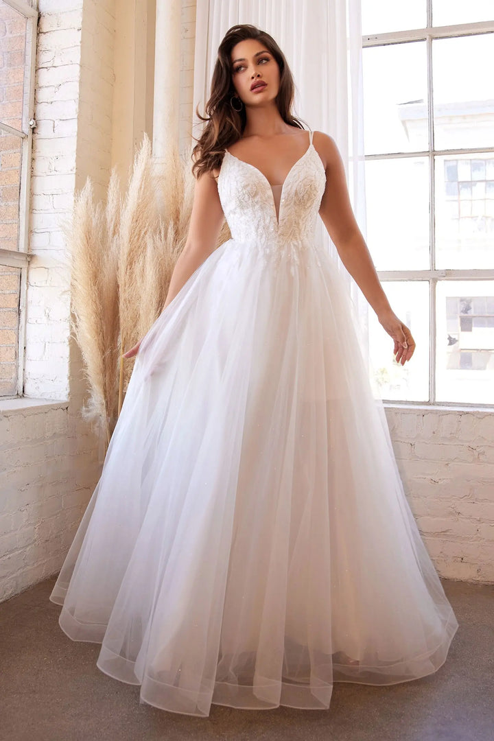Enkel vit klänning CD0154W Joliebridal