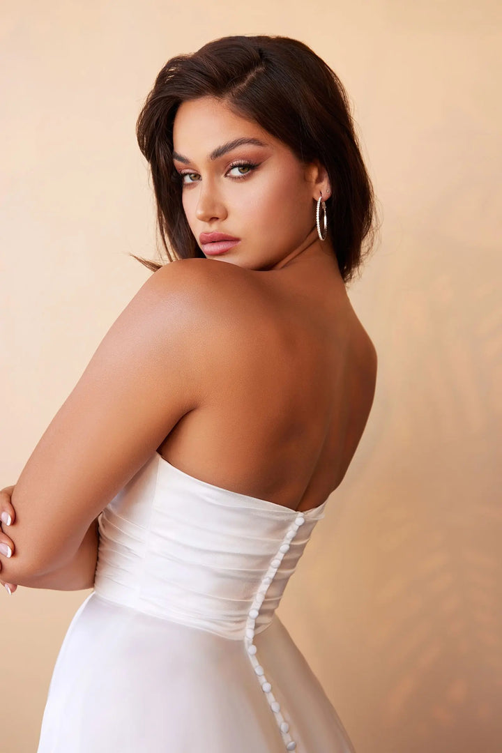 Enkel vit klänning CD166W Joliebridal